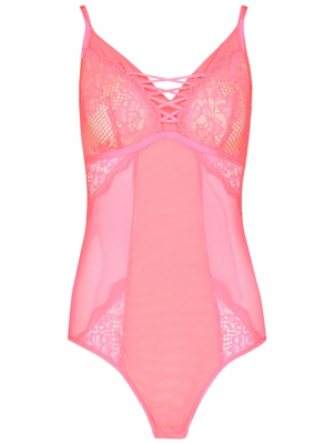 pink corset bodysuit