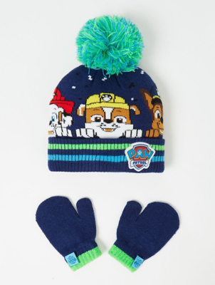 paw patrol hat and mittens