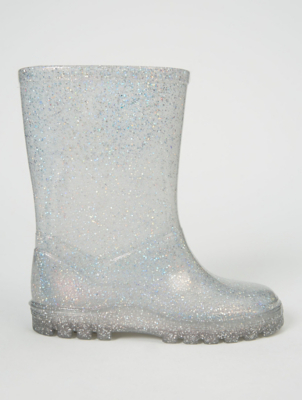 silver wellington boots