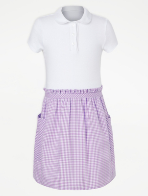 girls purple gingham dress