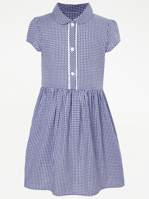 girls blue gingham dress