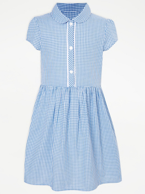 girls blue gingham dress