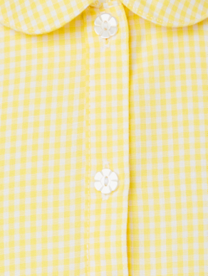 girls yellow gingham school dress