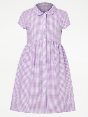 purple gingham school dress