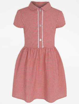 plus fit red gingham school dress