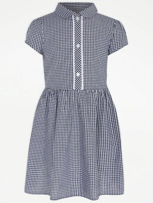 girls navy gingham school dress