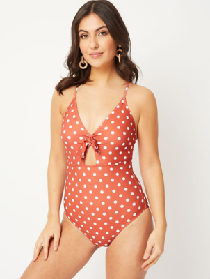 cut out knot swimsuit