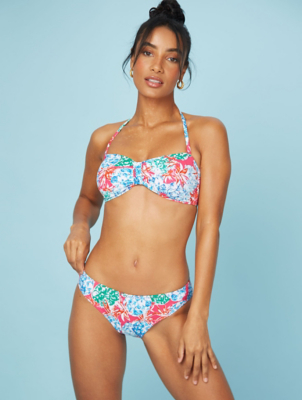 Pink Pineapple Print Bandeau Bikini Top