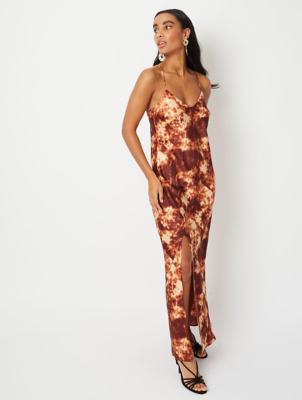 Cinnamon Brown Marbled Cross Strap Maxi 