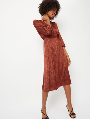 asda red leopard print dress