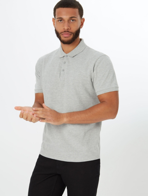 Light Grey Pique Short Sleeve Polo Shirt