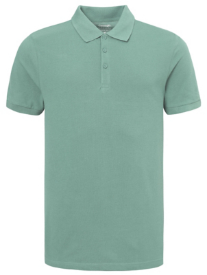 Sage Green Short Sleeve Polo Shirt Men George At Asda