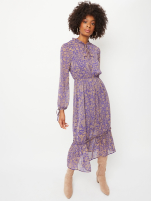 Purple Floral Midi Dress Sale, 51% OFF | empow-her.com