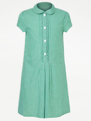 girls green gingham dress