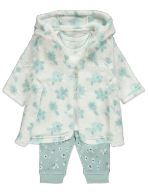 baby dressing gown and pyjama set