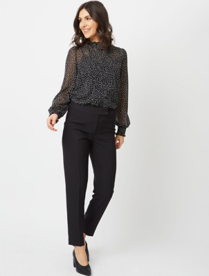 black tapered trousers womens