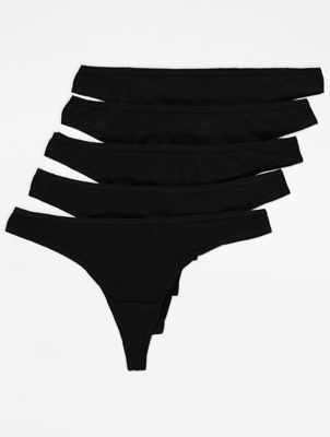 Black Thongs 5 Pack