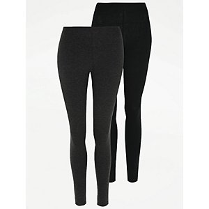 Black and Grey Marl Full Length Leggings 2 Pack, Sale & Offers