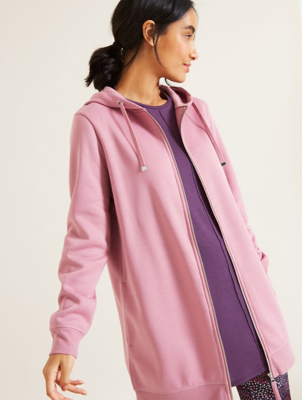 pink zip through hoodie