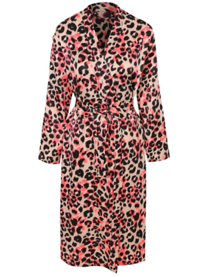 leopard print satin dressing gown