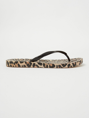 leopard flip flops