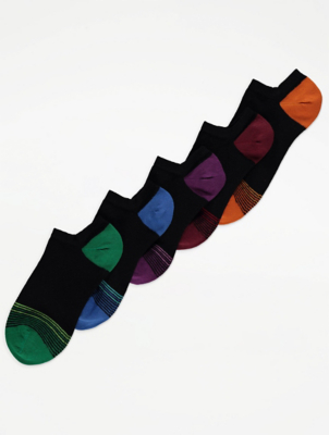 Feel Fresh Stripe Trim Trainer Liner Socks 5 Pack