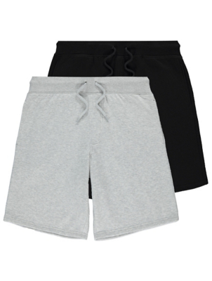 Grey and Black Jersey Shorts 2 Pack 