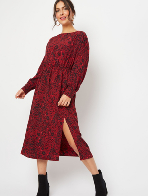 asda red leopard print dress