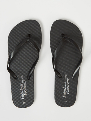 asda black flip flops