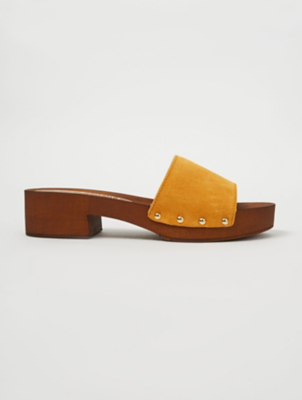 mustard yellow clogs