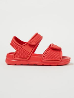 red 2 strap sandals