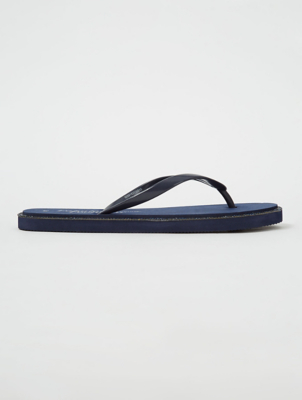 navy diamante flip flops