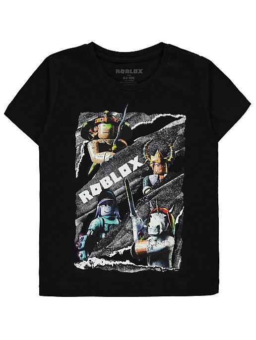 Roblox Black Graphic T Shirt Kids George At Asda - roblox t shirts pictures