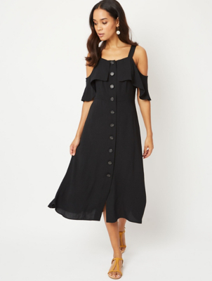 cold shoulder dress midi