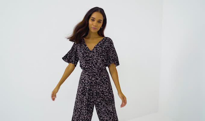 black floral jumpsuit