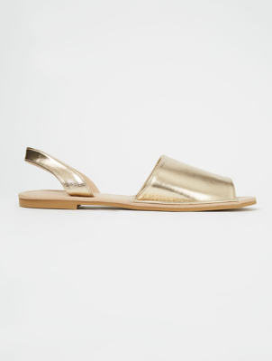 Gold Tone Slingback Sandals | Women 