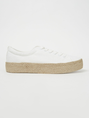 white flatform pumps