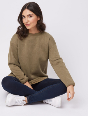 longline crew neck sweatshirt