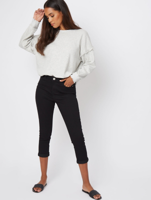 mid rise cropped jeans