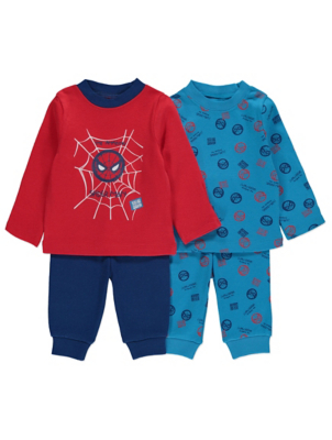 Marvel Spider Man Pyjamas 2 Pack Baby George At Asda