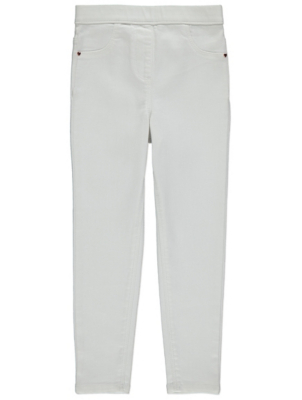 white denim jeggings