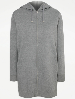 longline grey hoodie