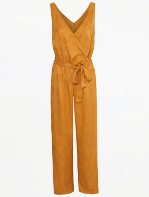 yellow satin jumpsuit