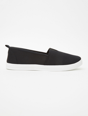 ladies black plimsolls asda