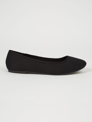 black canvas ballet shoes