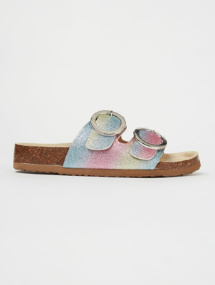 rainbow glitter sandals