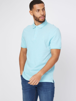 pale blue polo shirt