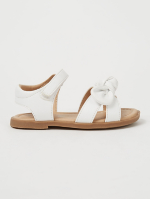 white bow sandals