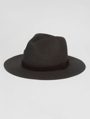 black woven hat