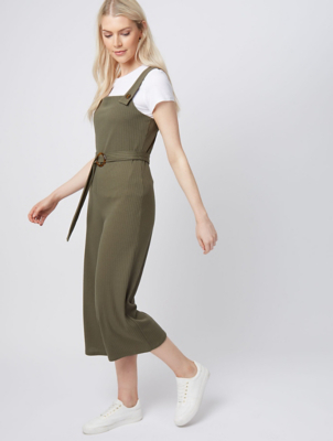khaki ribbed jumpsuit
